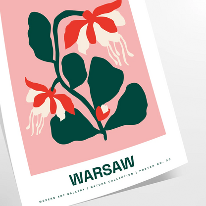 space Flower Market Blossom Art Poster vibrant green orange hues charm color room stunning wall ideal gift sizes Letter Medium Large way A0