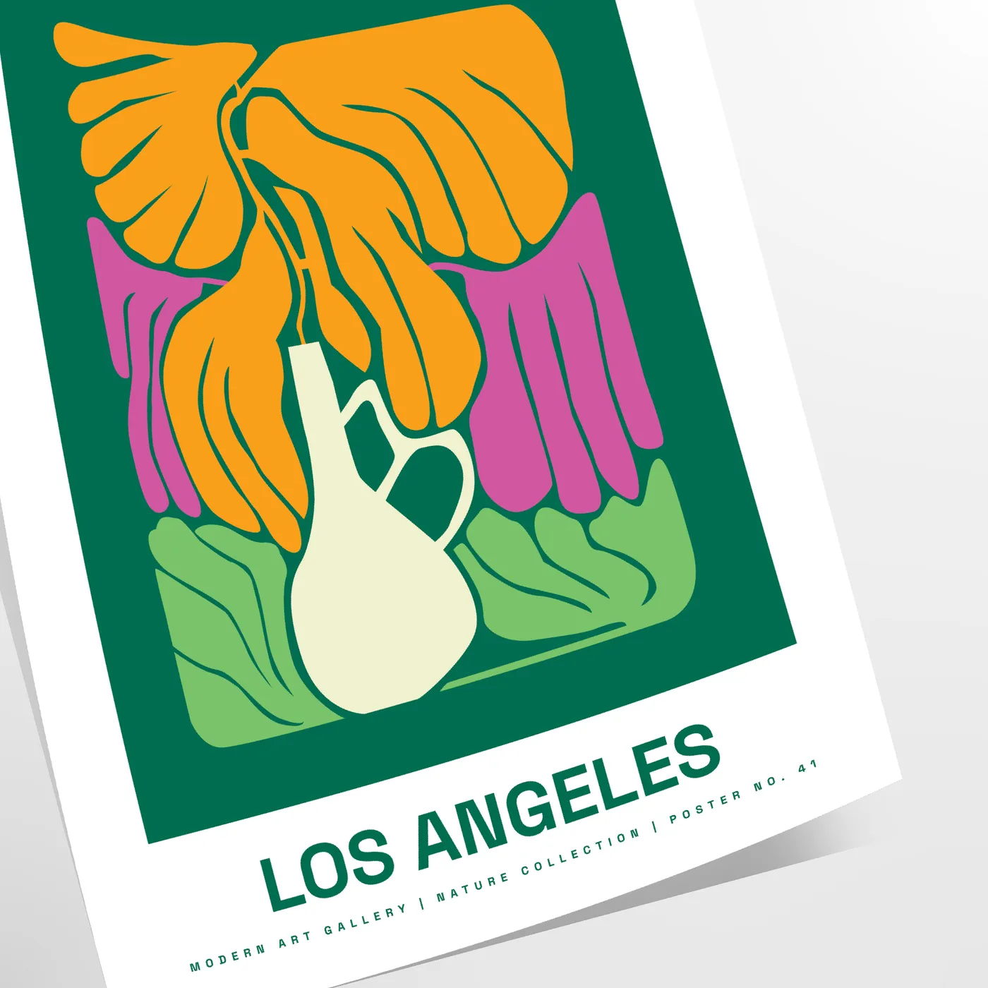 space vibrant Flower Market Poster lush botanical designs green red hues wall art thoughtful gift print essence sizes A4 cm A0